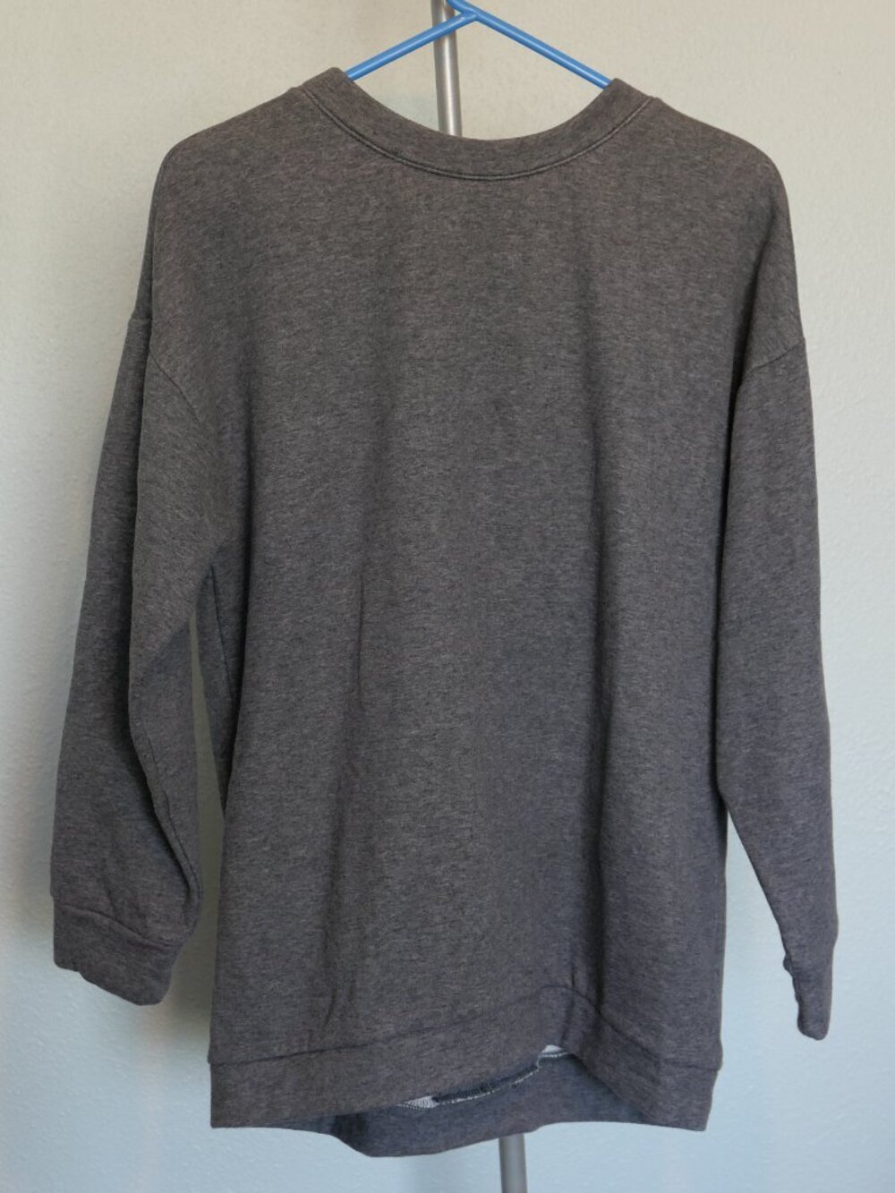 Fabletics Nina Gray Lace-Up Back Pullover Sweatshirt Oversized Tunic Size S